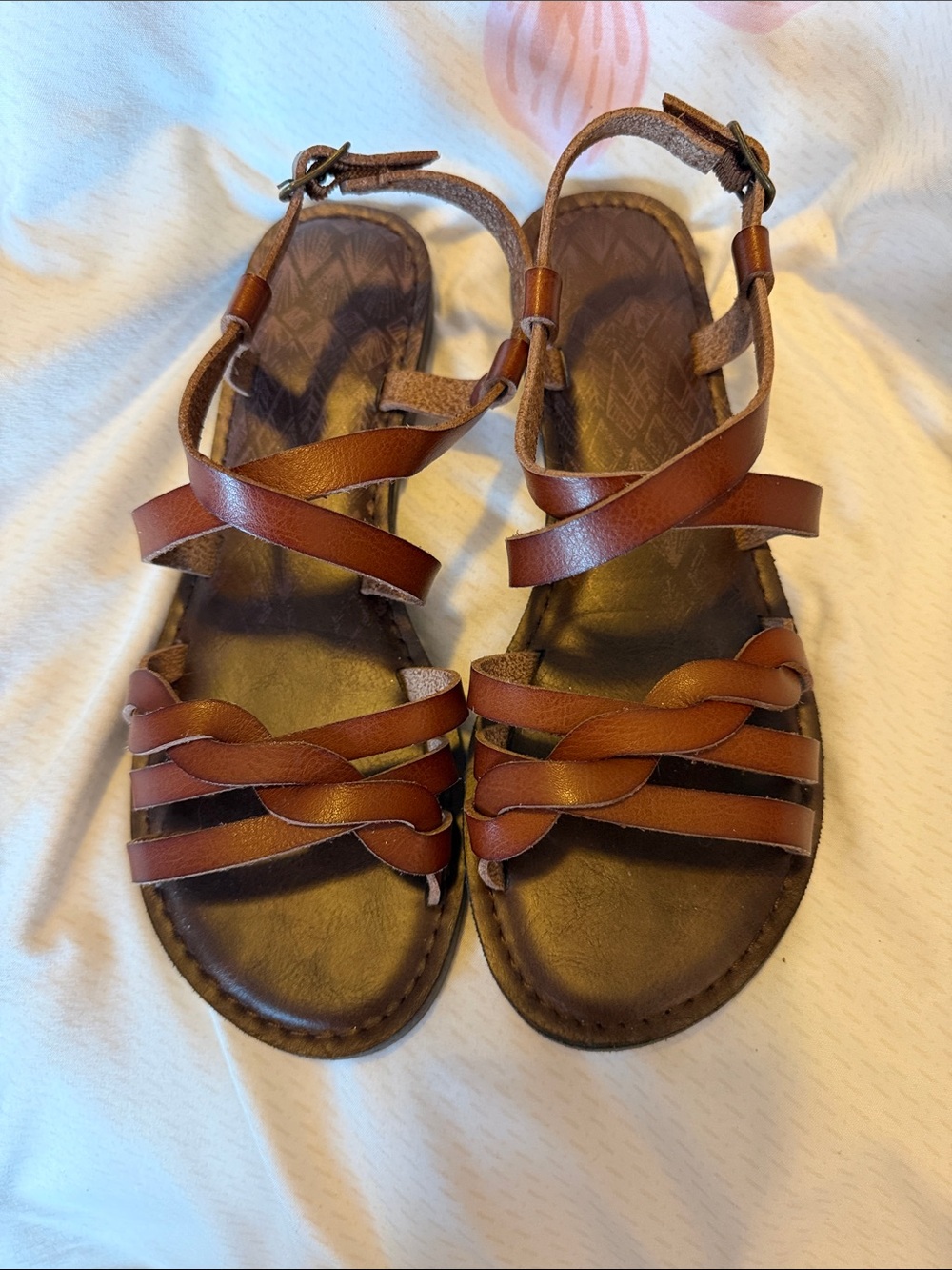 Women's Brown Strappy Leather Sandals - Picture 4 of 4